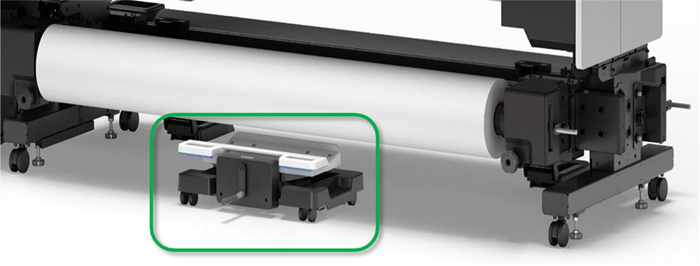 Medienrollenheber an der Rückseite des Epson SC-S9100