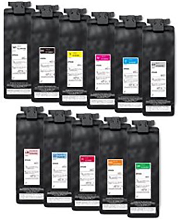 UltraChrome-GS3-Tintenbeutel mit 800 ml für den Epson SC-S9100 als Gruppenbild