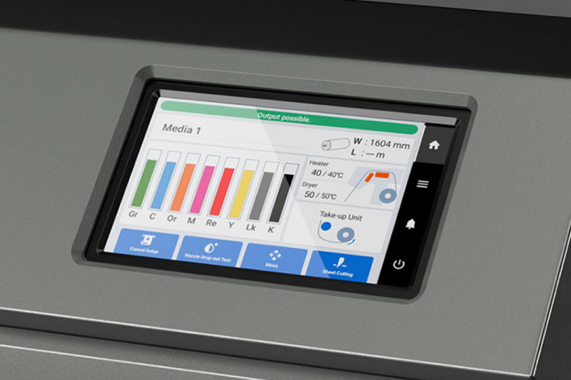 7-Zoll-LCD-Touchdisplay der Roland TrueVIS XP-640