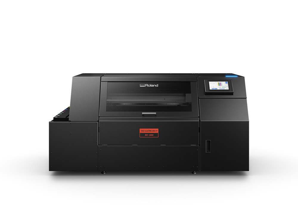 Roland VersaOBJECT RC-300 UV-Helixdrucker in Frontansicht