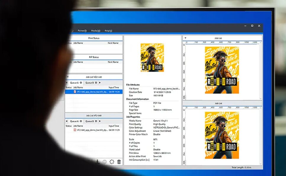 VersaWorks RIP-Software zur Auftragsvorbereitung für die Roland VersaSTUDIO BN2-Serie