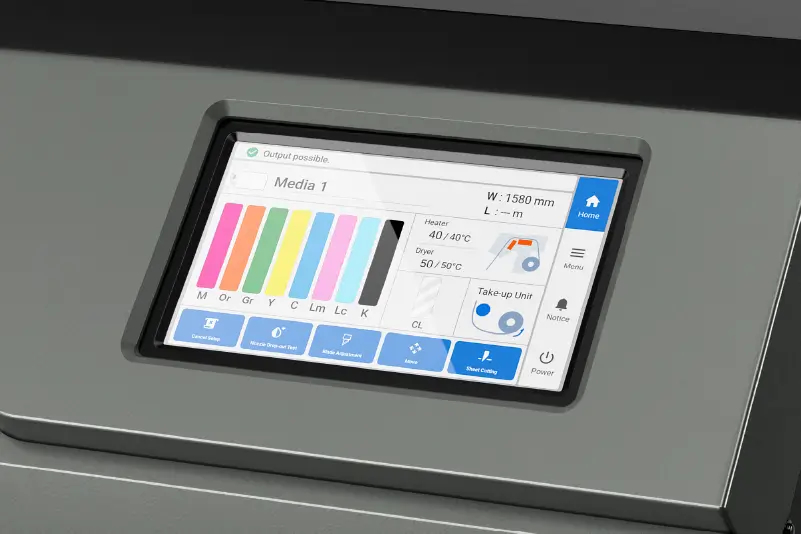7-Zoll-Touchscreen des Roland TrueVIS XG-640