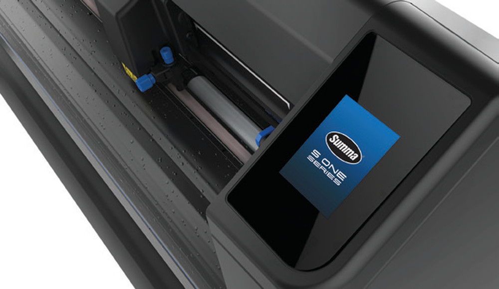 Touchscreen-Bedienfeld eines Summa S1 Schneideplotters
